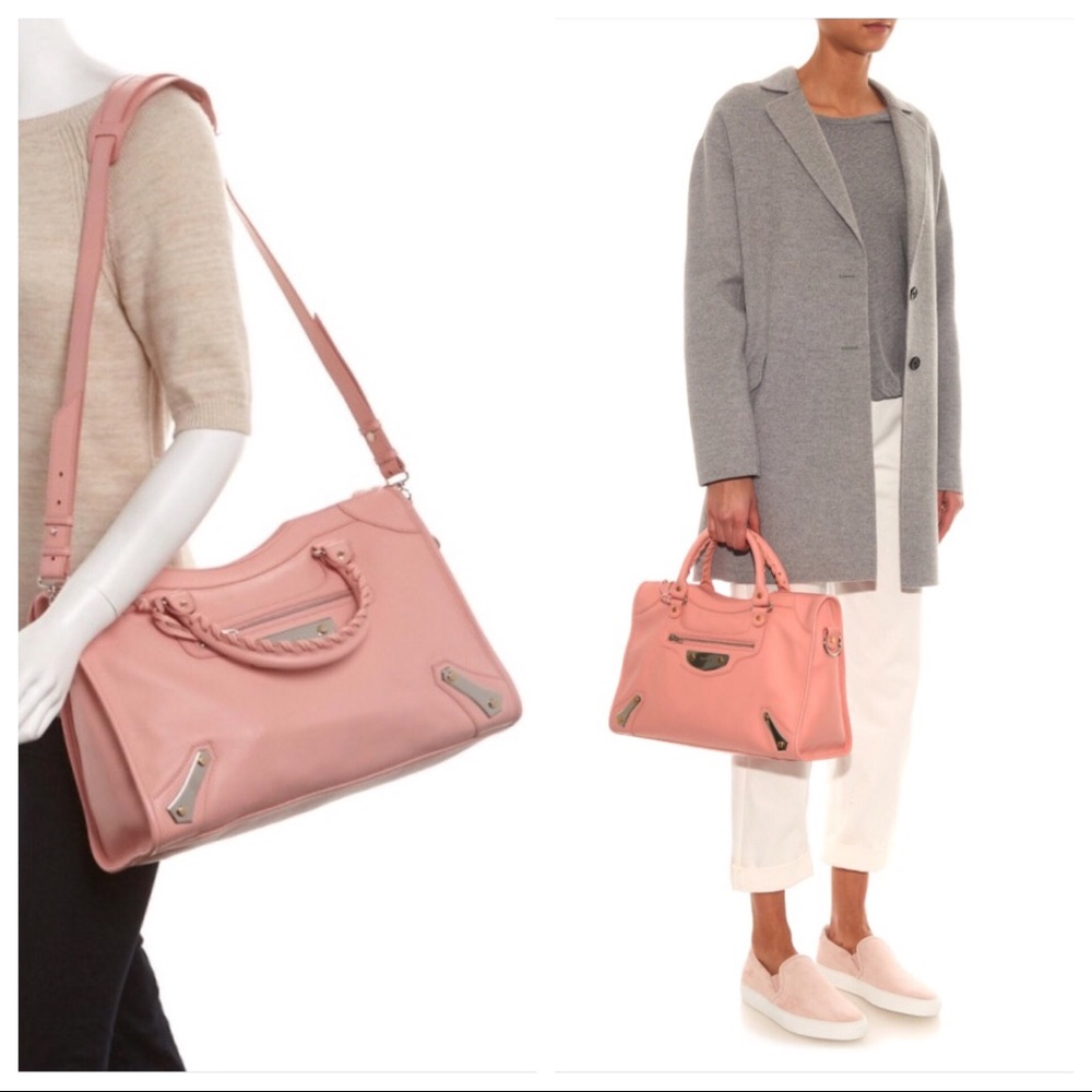 SOLD Balenciaga Pink Calfskin Metal Plate City Bag - Picture 8 of 8